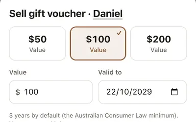 Gift vouchers
